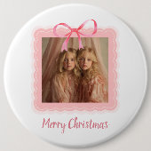 Personalisierter Weihnachtsfoto-Button Button (Vorderseite)