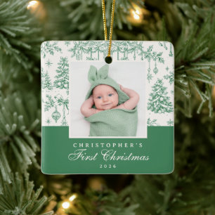 Personalisierter Weihnachtsfoto-Schmuck für Babys Keramikornament