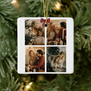 Personalisierter Weihnachtsfotoschmuck für die Fam Keramikornament