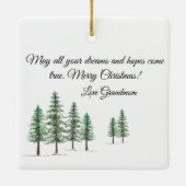 Personalisierter Weihnachtsfox Keramikornament (Rückseite)