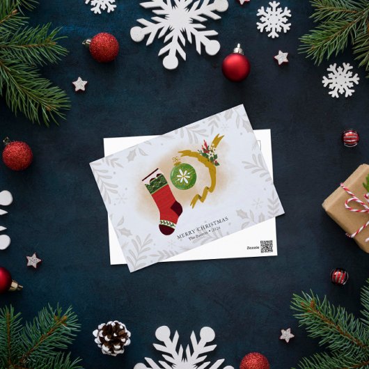 Personalisierter Weihnachtsfreund Strumpf Postkarte