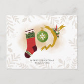 Personalisierter Weihnachtsfreund Strumpf Postkarte (Vorderseite)