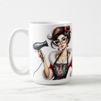 Personalisierter Weihnachtsfriseur Kaffeetasse