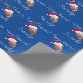 Personalisierter Weihnachtsfußball Weihnachtswra Geschenkpapier (Ecke)