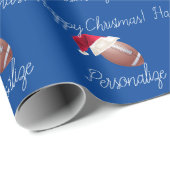 Personalisierter Weihnachtsfußball Weihnachtswra Geschenkpapier (Rolleneckpunkt)