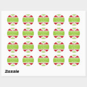 Personalisierter Weihnachtsgeschenksticker Runder Aufkleber (Blatt)