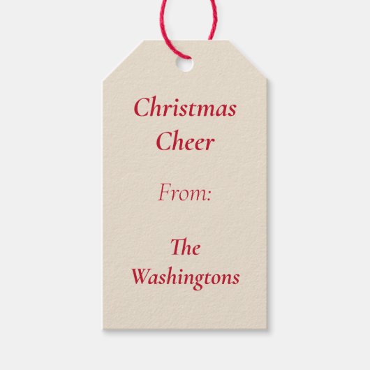 Personalisierter Weihnachtsgeschenktag Geschenkanhänger (Vorderseite)