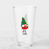 Personalisierter Weihnachtsgnom Holing eine Gesche Glas (Vorderseite)