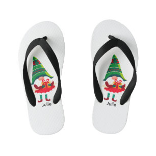 Personalisierter Weihnachtsgnom Holing eine Gesche Kinderbadesandalen