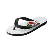 Personalisierter Weihnachtsgnom Holing eine Gesche Kinderbadesandalen (Schrägansicht)