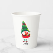 Personalisierter Weihnachtsgnom Holing eine Gesche Pappbecher (Vorderseite)