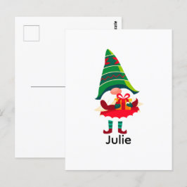 Personalisierter Weihnachtsgnom Holing eine Gesche Postkarte