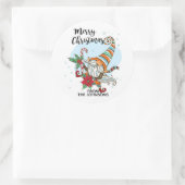 Personalisierter Weihnachtsgnome Candy Cane Runder Aufkleber (Tasche)