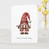 Personalisierter Weihnachtsgnome-Hair-Stylist Karte (Gelbe Blume)