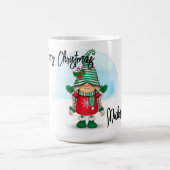 Personalisierter Weihnachtsgnome Kaffeetasse (Mittel)