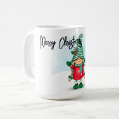 Personalisierter Weihnachtsgnome Kaffeetasse (Vorderseite Links)