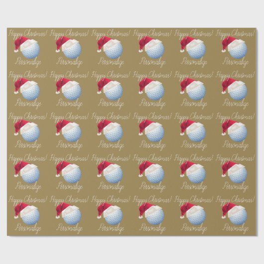 Personalisierter Weihnachtsgolfball Weihnachtsfeie Geschenkpapier (Flach)