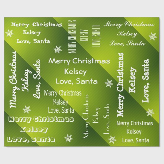 Personalisierter Weihnachtsgrün Geschenkpapier (Flach)