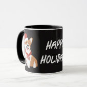 Personalisierter Weihnachtshund Watercolor Tasse (Vorderseite Links)