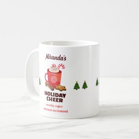 Personalisierter Weihnachtskaffee Kaffeetasse (Vorderseite Links)
