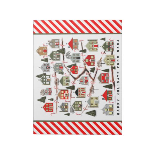 Personalisierter Weihnachtskalender Notepad Notizblock (Rotiert)