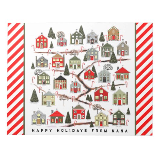 Personalisierter Weihnachtskalender Notepad Notizblock (Vorderseite)