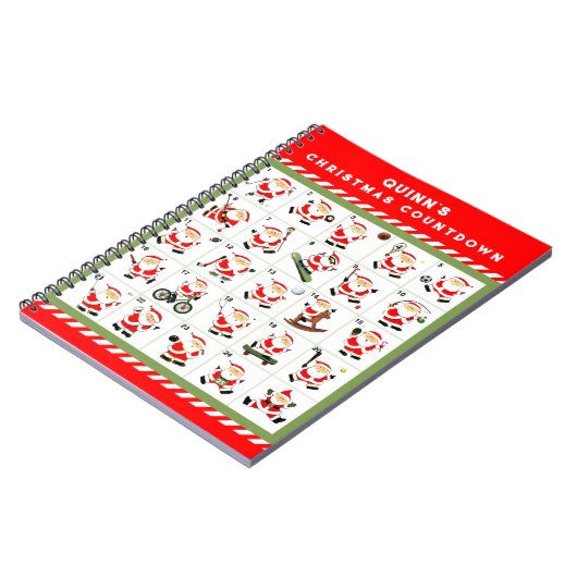 personalisierter Weihnachtskalender Notizblock (Linke Seite)