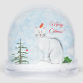 Personalisierter Weihnachtskater Snow Globe Schneekugeln (Rückseite)