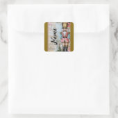 Personalisierter Weihnachtsknacker Quadratischer Aufkleber (Tasche)