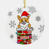 Personalisierter Weihnachtskorgi Keramik Ornament (Vorne)