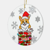 Personalisierter Weihnachtskorgi Keramik Ornament (Links)