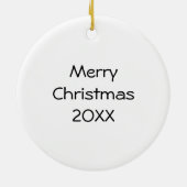 Personalisierter Weihnachtskorgi Keramik Ornament (Hinten)