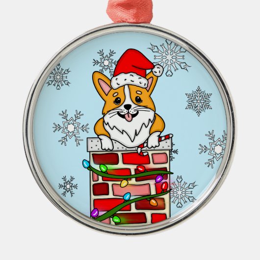 Personalisierter Weihnachtskorgi Ornament Aus Metall (Vorne)