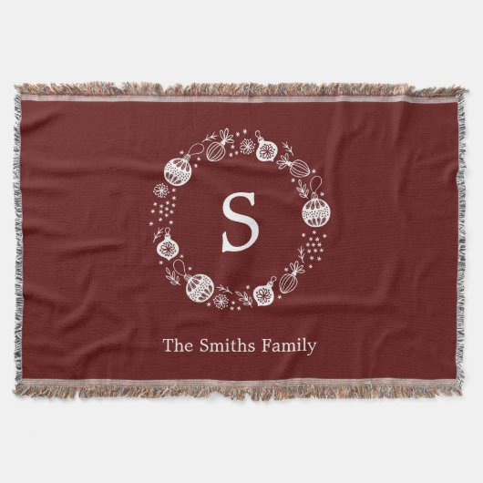 Personalisierter Weihnachtskranz Decke (Vorderseite)