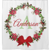 Personalisierter Weihnachtskranz Duschvorhang (Vorderseite)