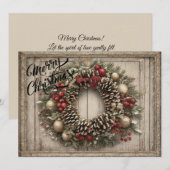 Personalisierter Weihnachtskranz Feiertagskarte (Vorne/Hinten)