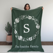 Personalisierter Weihnachtskranz Fleecedecke