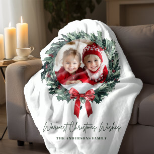 Personalisierter Weihnachtskranz Foto & Name Urlau Sherpadecke