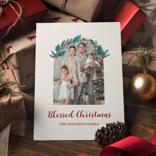 Personalisierter Weihnachtskranz Foto- & Namenskar