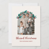 Personalisierter Weihnachtskranz Foto- & Namenskar (Vorderseite)