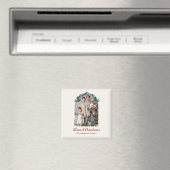 Personalisierter Weihnachtskranz Foto- & Namensmag Magnet (In Situ (Geschirrspüler))