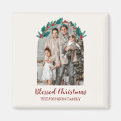 Personalisierter Weihnachtskranz Foto- & Namensmag Magnet (Vorne)