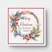 Personalisierter Weihnachtskranz Fotoplatte (Vorderseite)