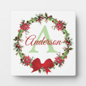 Personalisierter Weihnachtskranz Fotoplatte (Vorderseite)