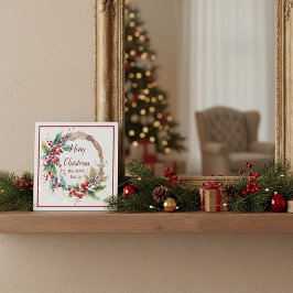 Personalisierter Weihnachtskranz Fotoplatte