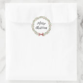 Personalisierter Weihnachtskranz frohe Weihnachten Runder Aufkleber (Tasche)