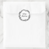 Personalisierter Weihnachtskranz frohe Weihnachten Runder Aufkleber (Tasche)