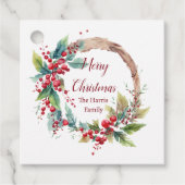 Personalisierter Weihnachtskranz Geschenkanhänger (Vorderseite)