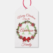 Personalisierter Weihnachtskranz Geschenkanhänger (Vorderseite)