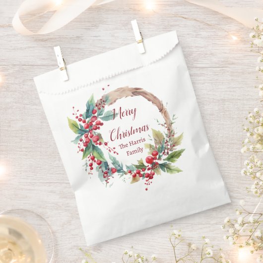Personalisierter Weihnachtskranz Geschenktütchen (Ausgeschnitten)